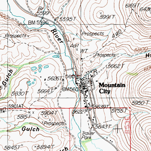 Topographic Map of Harris Gulch, NV