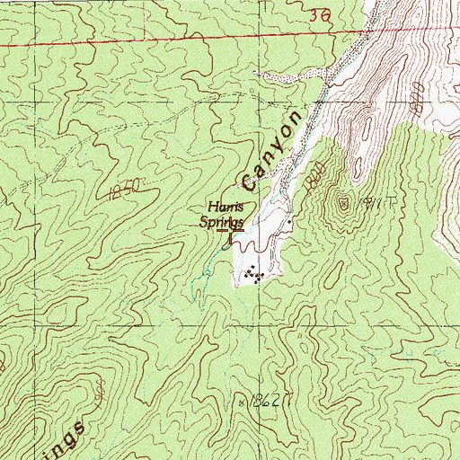 Topographic Map of Harris Springs, NV
