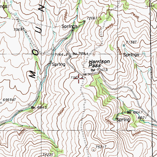 Topographic Map of Harrison Pass, NV