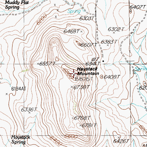 Topographic Map of Haystack Mountain, NV