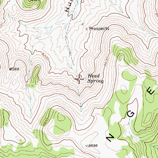 Topographic Map of Head Spring, NV