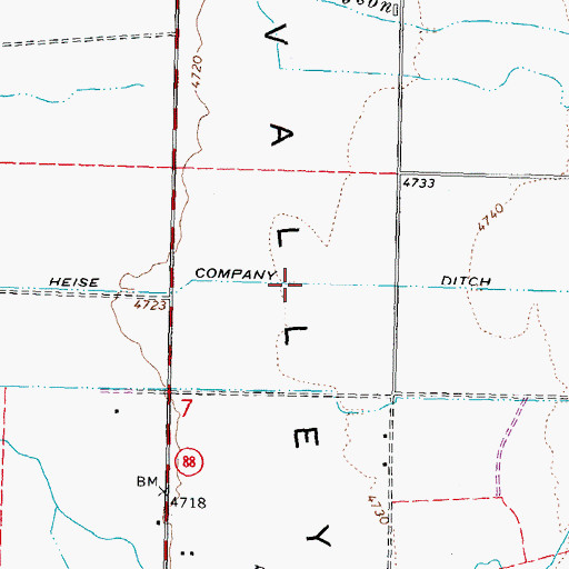 Topographic Map of Heise Company Ditch, NV