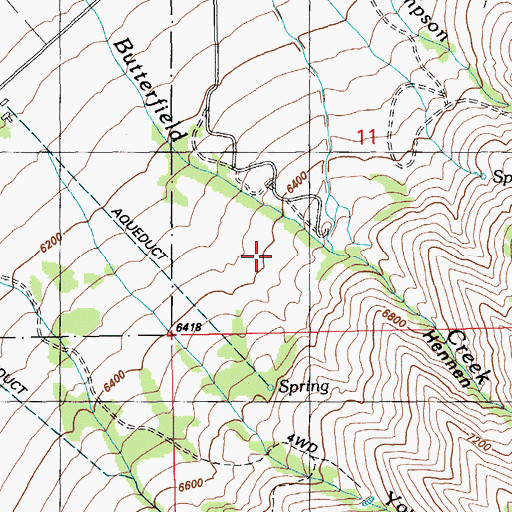 Topographic Map of Hennen Canyon, NV