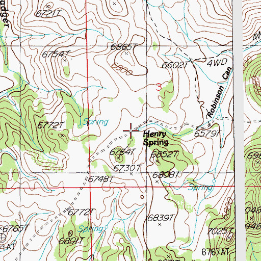 Topographic Map of Henry Spring, NV
