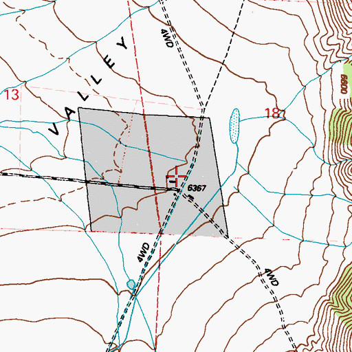 Topographic Map of Hereford Valley Ranch, NV