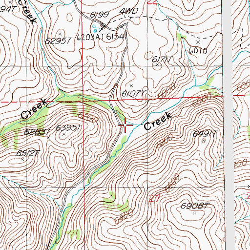 Topographic Map of Hicks Creek, NV