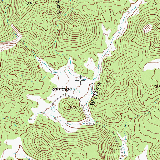 Topographic Map of Hidden Canyon, NV