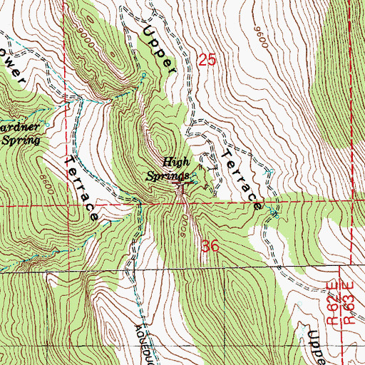 Topographic Map of High Springs, NV