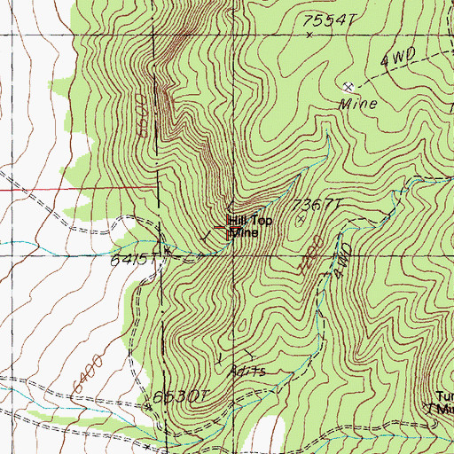 Topographic Map of Hill Top Mine, NV