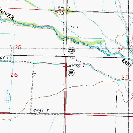 Topographic Map of Hillbun Ditch, NV