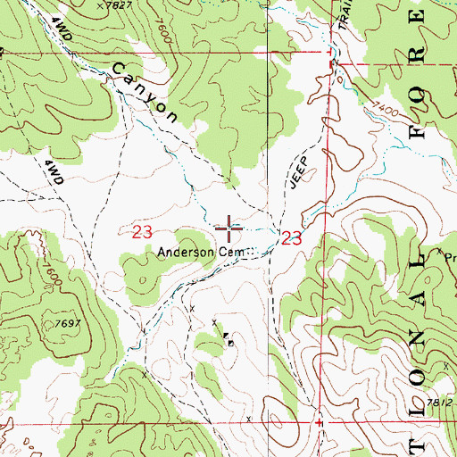 Topographic Map of Hillen Canyon, NV