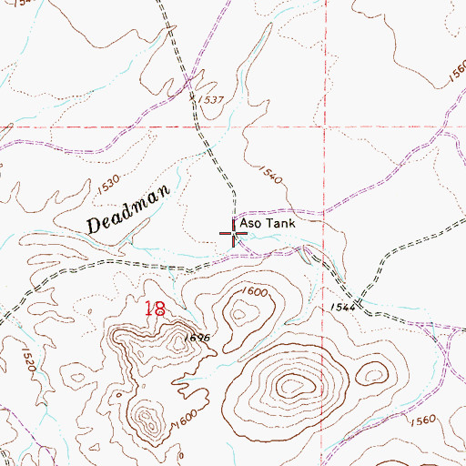 Topographic Map of Aso Tank, AZ