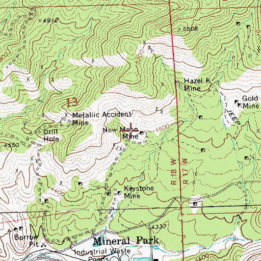 Topographic Map of New Moon Mine, AZ