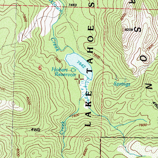 Topographic Map of Hobart Creek, NV