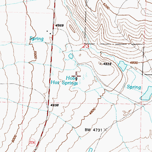 Topographic Map of Hobo Hot Springs, NV