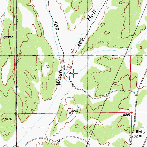 Topographic Map of Holt Creek, NV