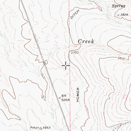 Topographic Map of Homer Ditch, NV