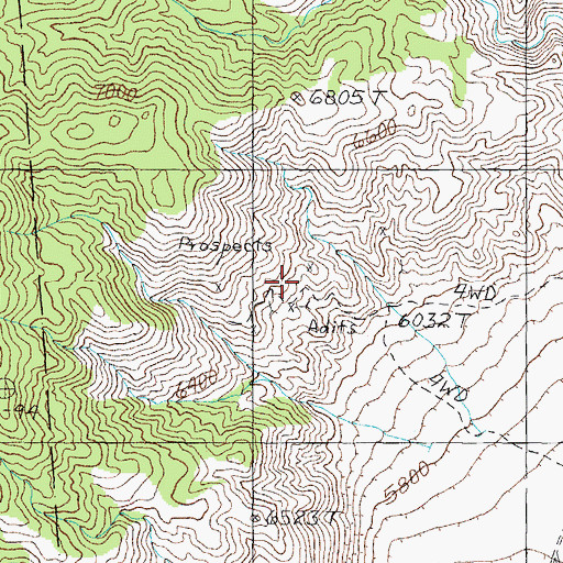 Topographic Map of Hontone Mine (historical), NV