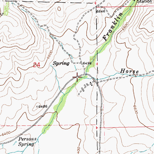 Topographic Map of Horse Creek, NV