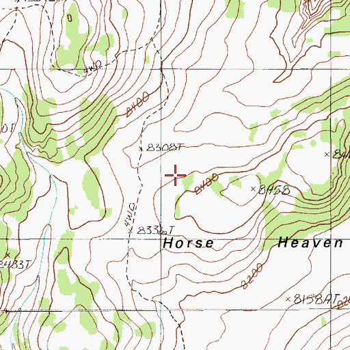 Topographic Map of Horse Heaven, NV