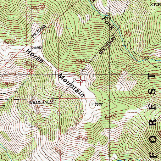 Topographic Map of Horse Mountain, NV