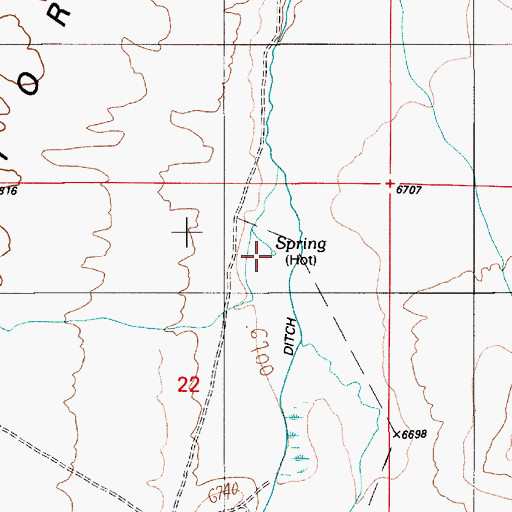 Topographic Map of Hot Spring, NV