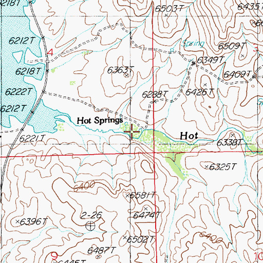 Topographic Map of Hot Springs, NV