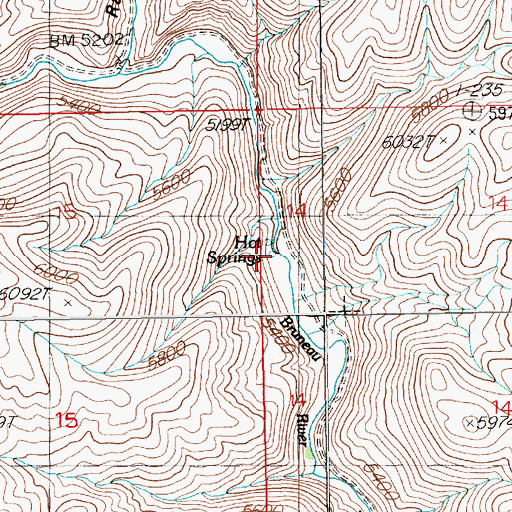 Topographic Map of Hot Springs, NV