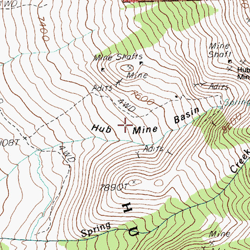 Topographic Map of Hub Mine Basin, NV