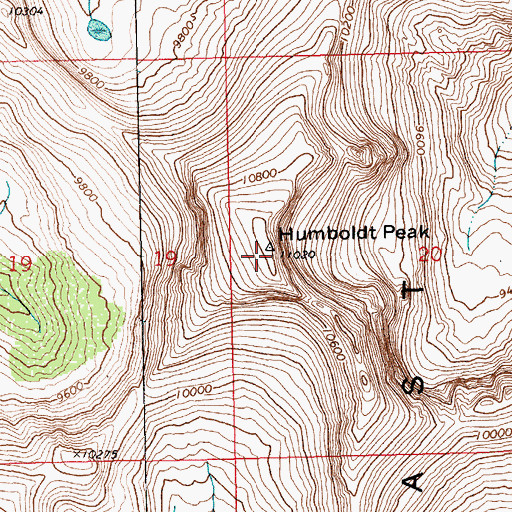 Topographic Map of Humboldt Peak, NV