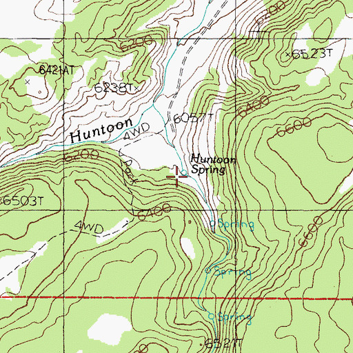 Topographic Map of Huntoon Spring, NV