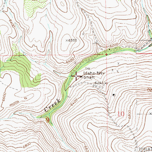 Topographic Map of Idaho Nevada Shaft, NV