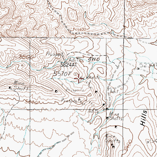 Topographic Map of Illinois Mine, NV