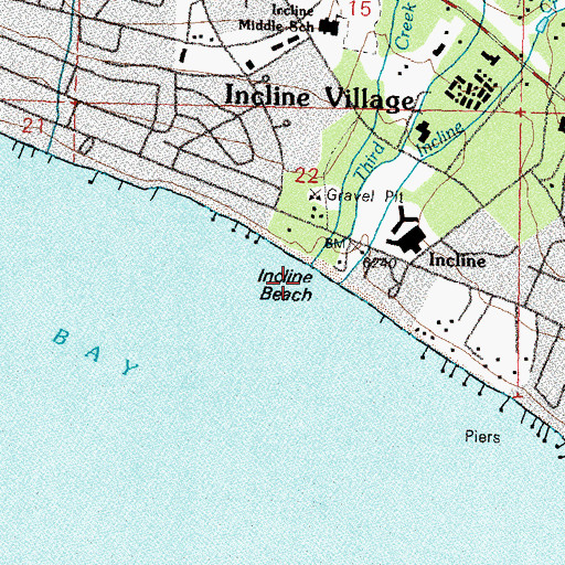 Topographic Map of Incline Creek, NV