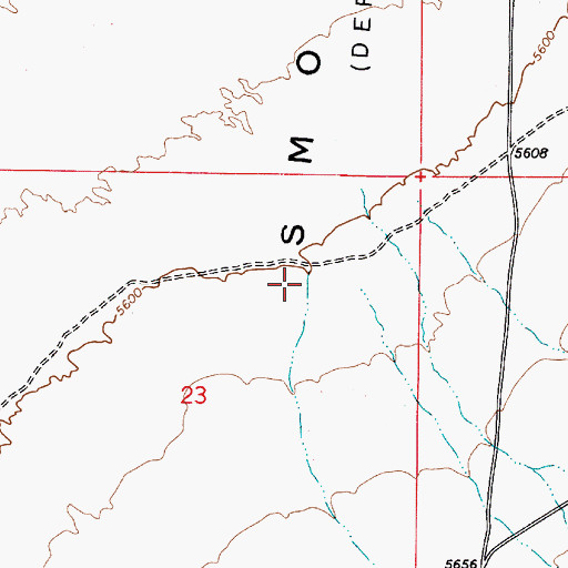 Topographic Map of Indian Creek, NV