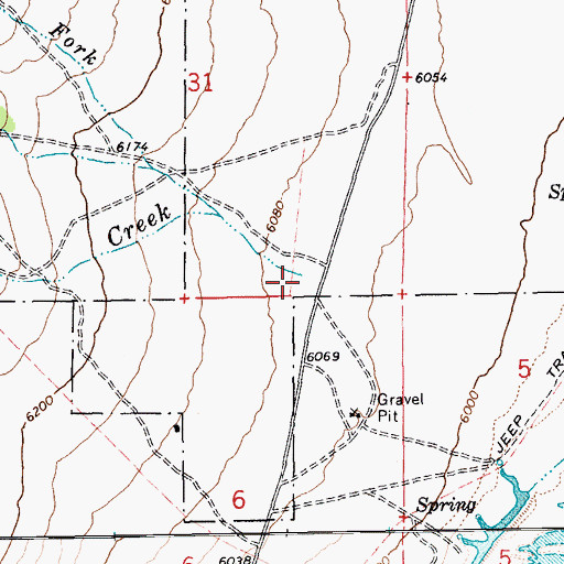 Topographic Map of Indian Creek, NV