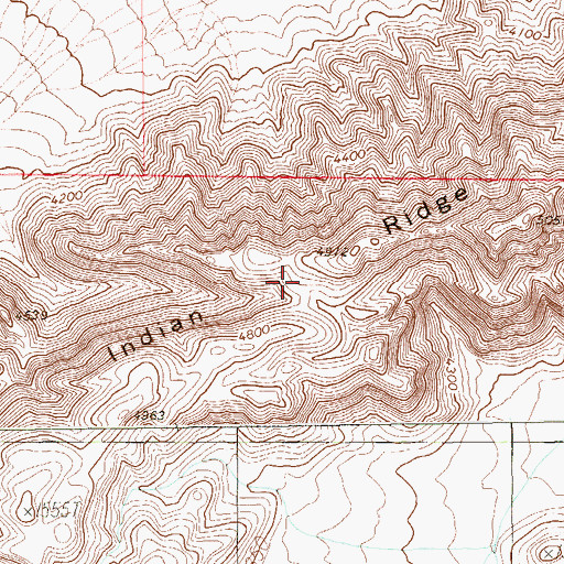 Topographic Map of Indian Ridge, NV