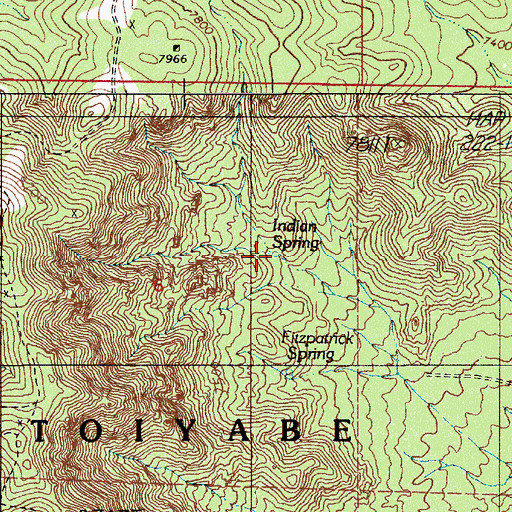 Topographic Map of Indian Spring, NV