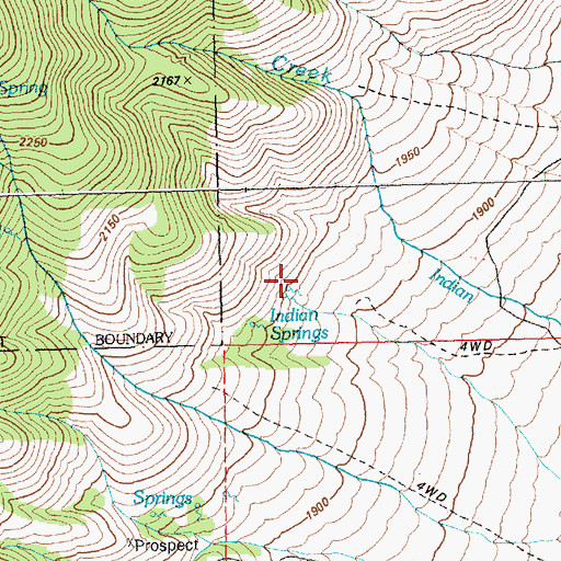 Topographic Map of Indian Springs, NV
