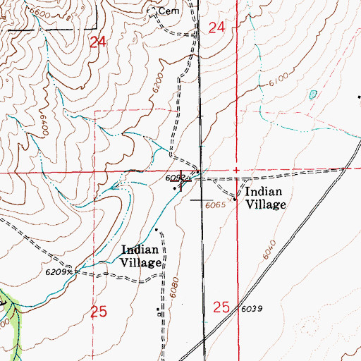 Topographic Map of Indian Village, NV