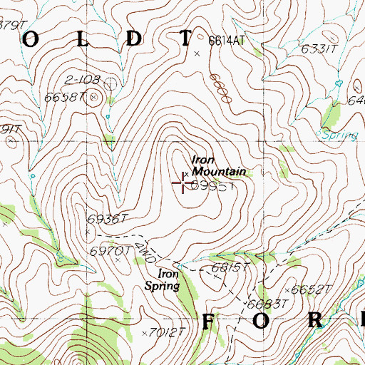 Topographic Map of Iron Mountain, NV