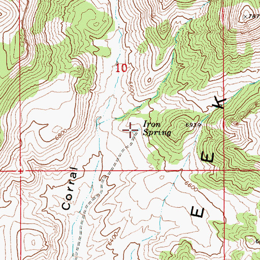 Topographic Map of Iron Spring, NV