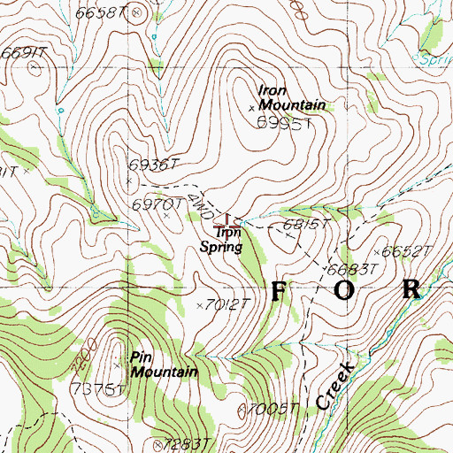 Topographic Map of Iron Spring, NV