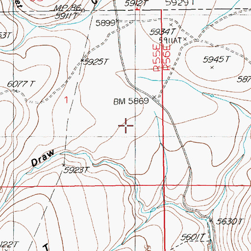 Topographic Map of J-P Desert, NV