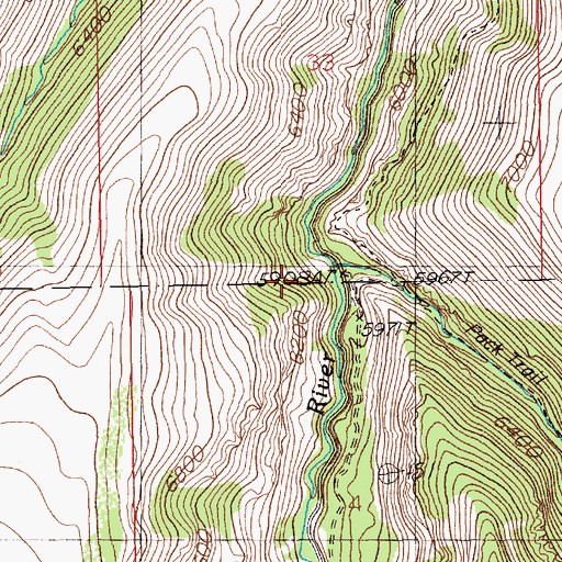 Topographic Map of Jack Creek, NV