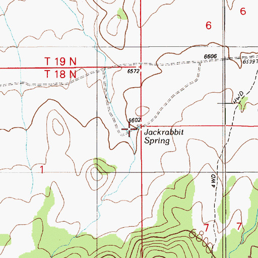 Topographic Map of Jackrabbit Spring, NV