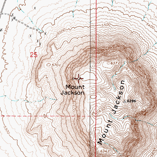 Topographic Map of Mount Jackson, NV