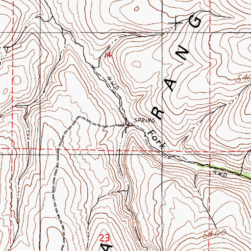 Topographic Map of Jakes Creek, NV
