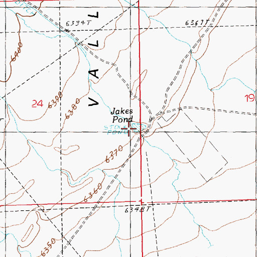 Topographic Map of Jakes Pond, NV