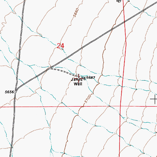 Topographic Map of Jakes Well, NV